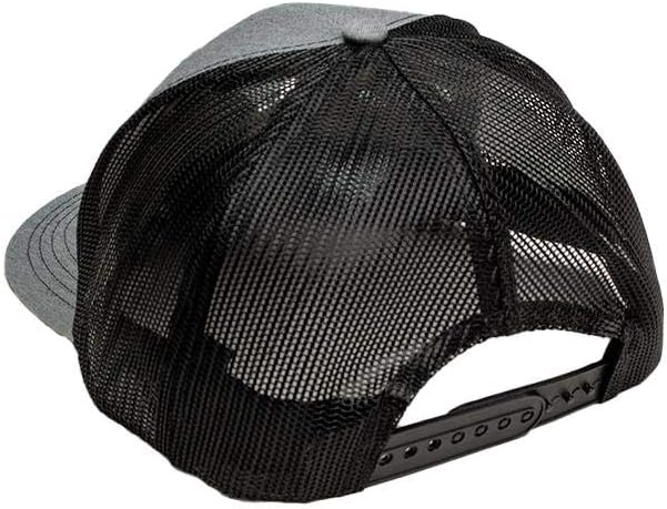 Dodge SRT Snapback Trucker Hat – Heather Grey & Black Mesh Cap – Embroidered in Detroit, Adjustable 7-Position Closure - Image 3