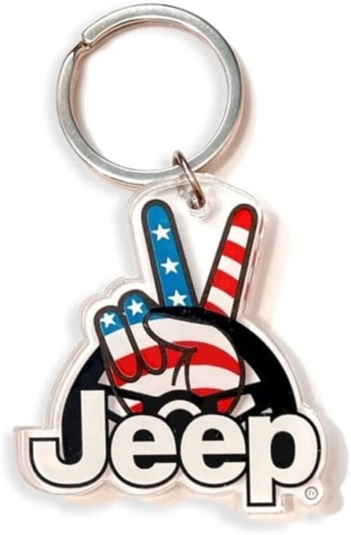 Jeep Wave Acrylic Keychain – 2″ x 2″ – Bold Logo Design, Durable, Made in USA