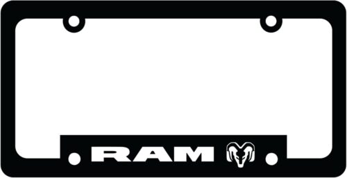 RAM Trucks License Plate Frame – Made in USA | Polypropylene Plastic 6.125″ x 12.25″ Fit | Bold RAM Head Design by Detroit Shirt Company