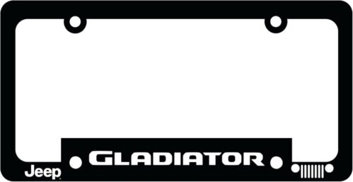 Jeep Gladiator License Plate Frame – Made in USA | Polypropylene Plastic 6.125″ x 12.25″ Fit | Rugged Pickup Heritage Design by Detroit Shirt Company