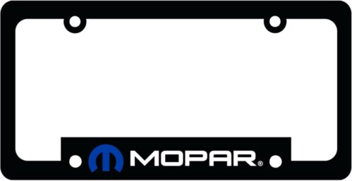 Mopar License Plate Frame – Made in USA | Polypropylene Plastic 6.125″ x 12.25″ Fit | Classic Blue Omega M Design by Detroit Shirt Company