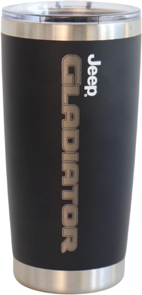 Jeep Gladiator 20 oz Insulated Travel Coffee Mug Trail Rated Logo and Rubicon Design