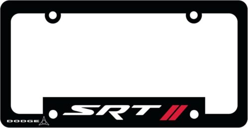 Dodge SRT License Plate Frame – Made in USA | Polypropylene Plastic 6.125″ x 12.25″ Fit | Red Rhombus & Performance Legacy Design by Detroit Shirt Company