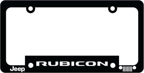 Jeep Rubicon License Plate Frame – Made in USA | Polypropylene Plastic 6.125″ x 12.25″ Fit | Rugged Trail Rated Design by Detroit Shirt Company
