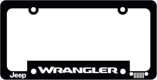 Jeep Wrangler License Plate Frame – Made in USA | Polypropylene Plastic 6.125″ x 12.25″ Fit | Iconic Open-Air Freedom Design by Detroit Shirt Company
