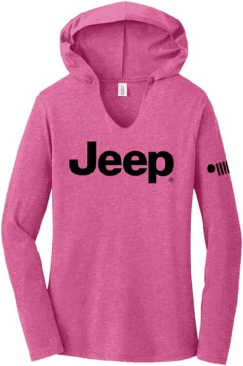 Jeep Ladies Lightweight Triblend Hooded T-shirt – Lotus Pink