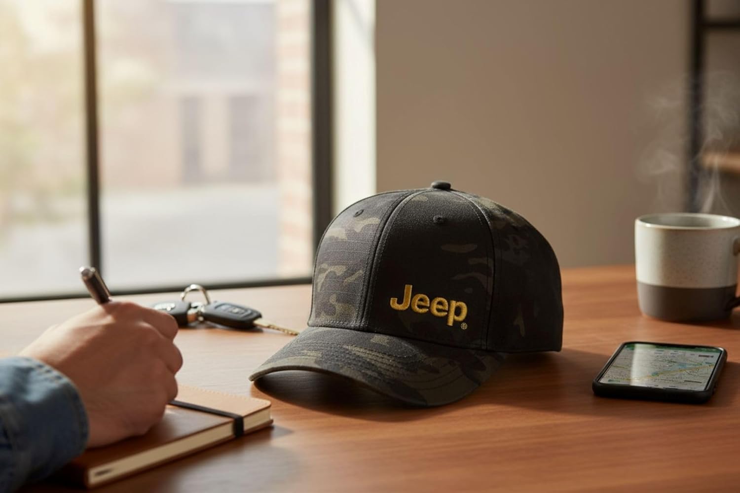 Jeep Officially Licensed Black Camo Hat | Structured Snapback Cap for Men | Ripstop Fabric - Image 4