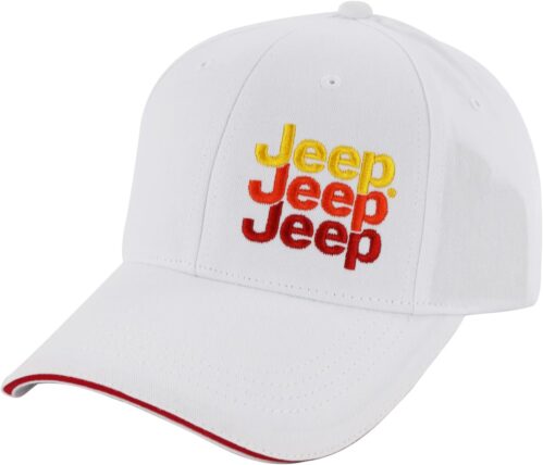 Jeep Echos Gradient Logo Hat – Stylish 6-Panel Twill Cap, Adjustable Fit, Grille Loop Tag, Sunrise & Greys Color Options