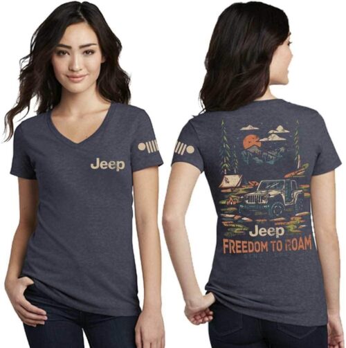 Jeep Ladies Freedom to Roam V-Neck T-Shirt for Womens
