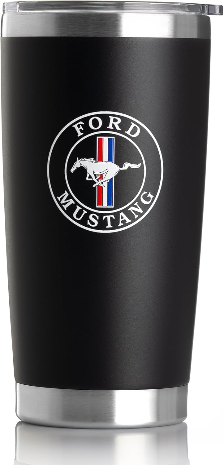 Detroit Shirt Company Ford Mustang 20 oz double-wall insulated Travel Coffee Mug