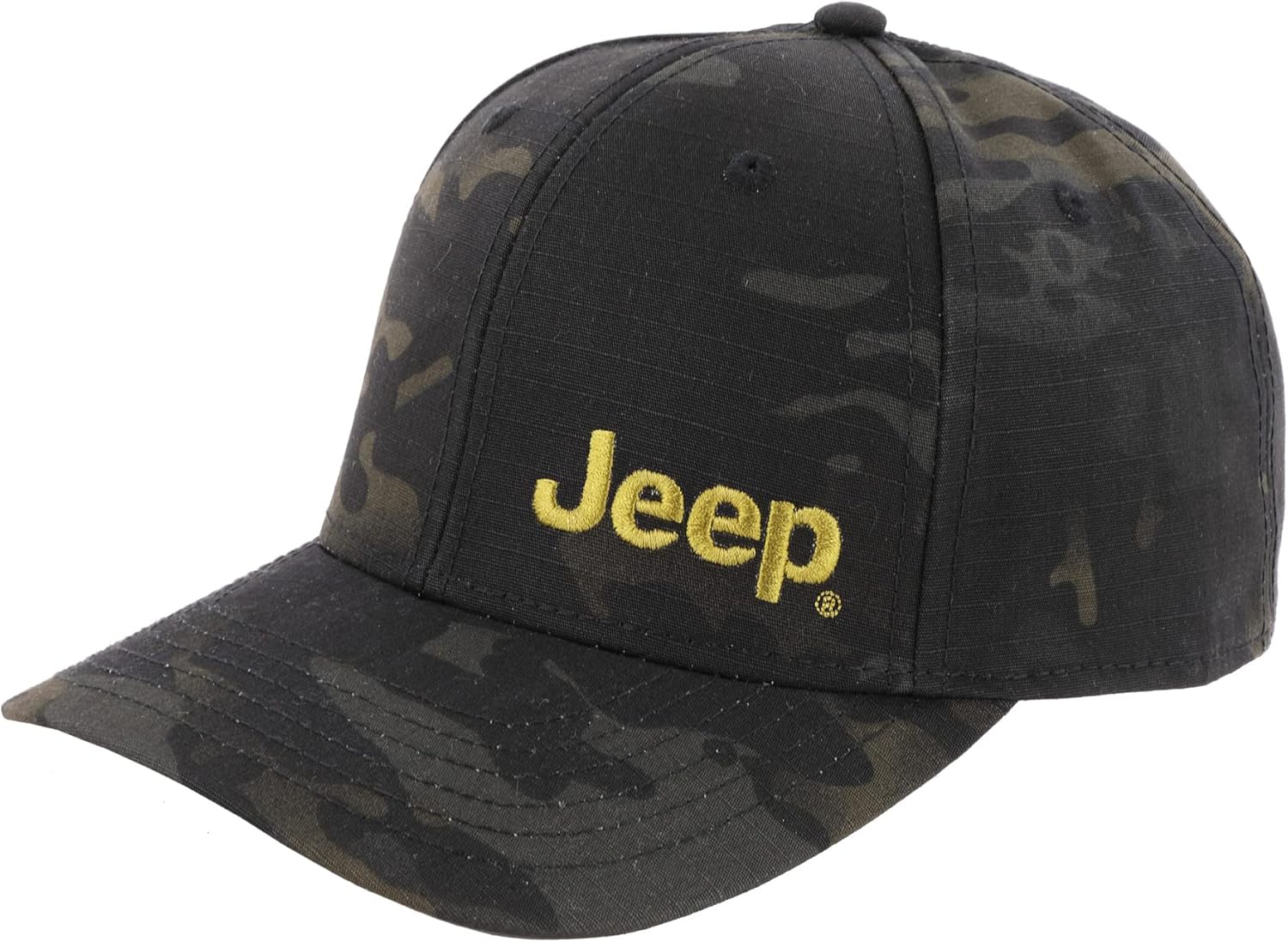 Jeep Officially Licensed Black Camo Hat | Structured Snapback Cap for Men | Ripstop Fabric