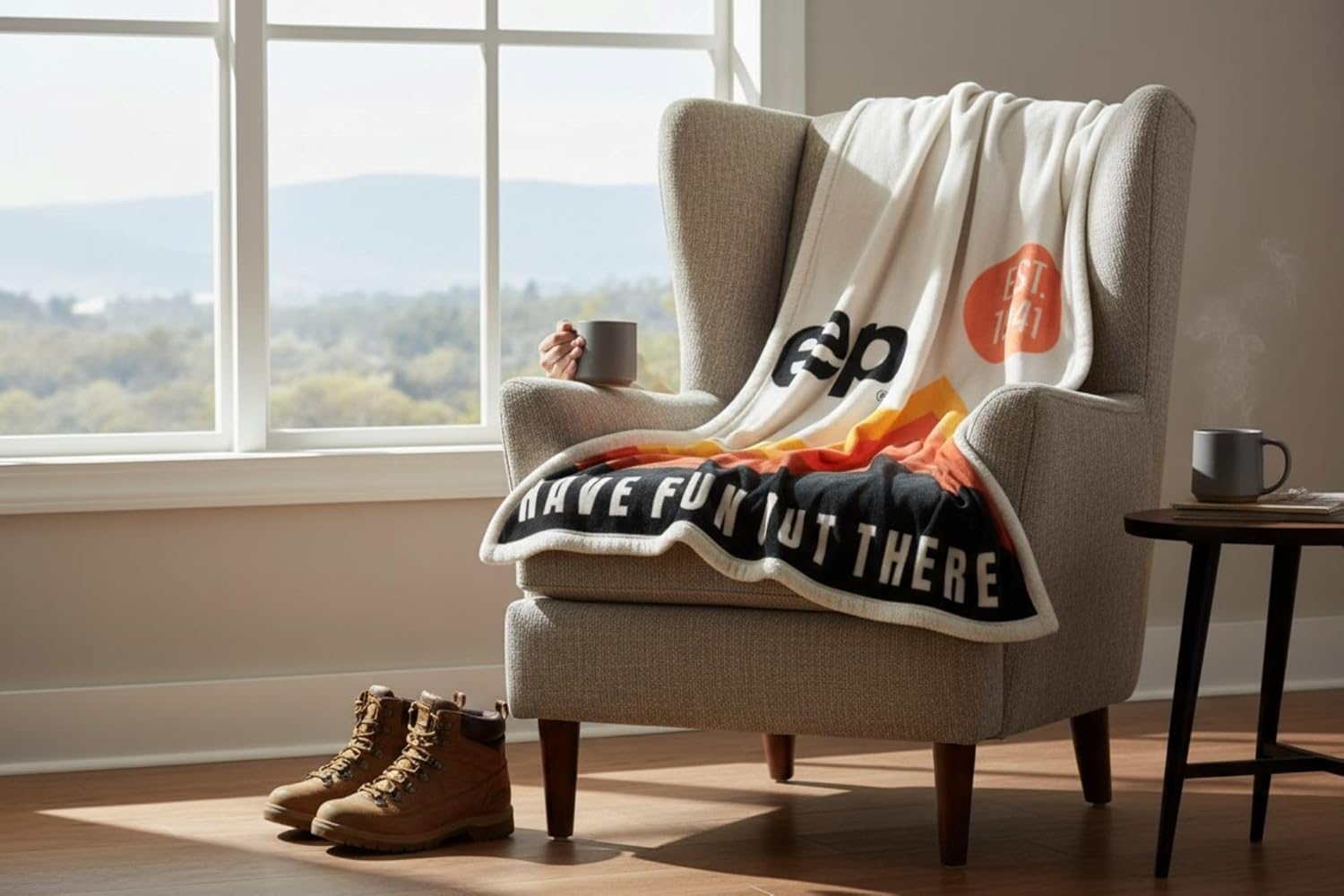 Jeep Have Fun Out There Logo Sherpa Fleece Throw Blankets Supersoft and Warm 50" X 60" (Multicolor) - Image 2