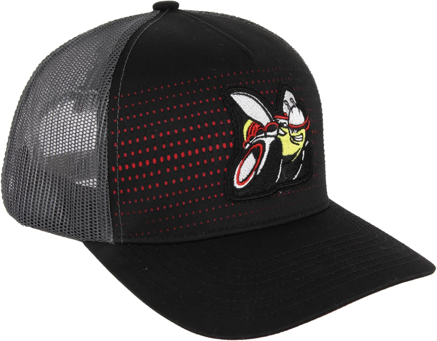 Dodge Scat Pack Rumble Snapback Trucker Hat – Black Red Mesh Cap with Embroidered Scat Pack Bee Logo Patch & Side Patch, Licensed - Image 2