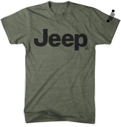 Detroit Shirt Company Mens Jeep® Text T-Shirt Our Softest Shirt – Military Green