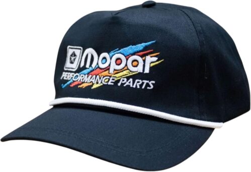 Mopar Official Licensed Performance Parts Snapback Rope Hat Men – Premium Embroidered Baseball Cap Black