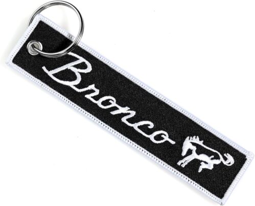 Detroit Shirt Company Ford Bronco Logo embroidered Keychain 5″ x 1″ | logos front and back