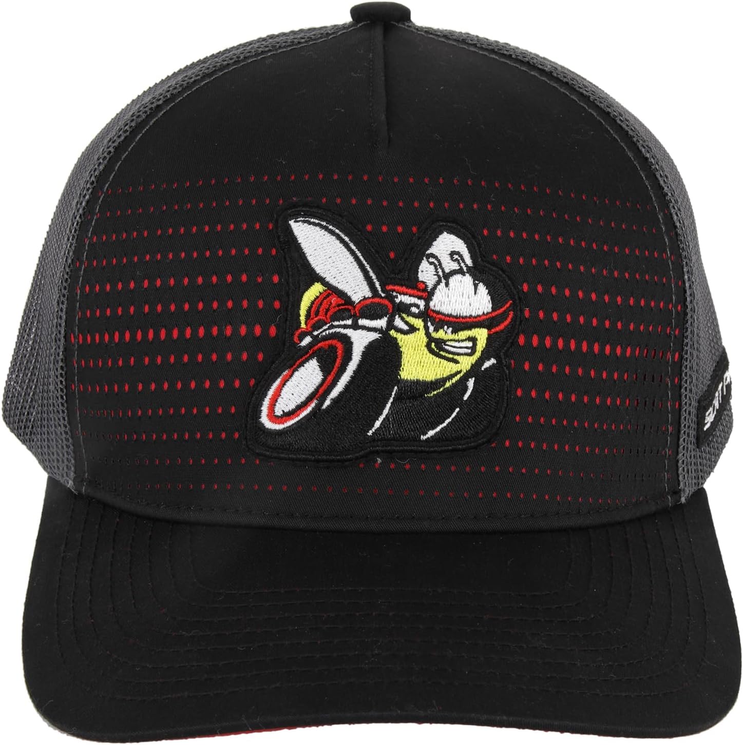 Dodge Scat Pack Rumble Snapback Trucker Hat – Black Red Mesh Cap with Embroidered Scat Pack Bee Logo Patch & Side Patch, Licensed - Image 3