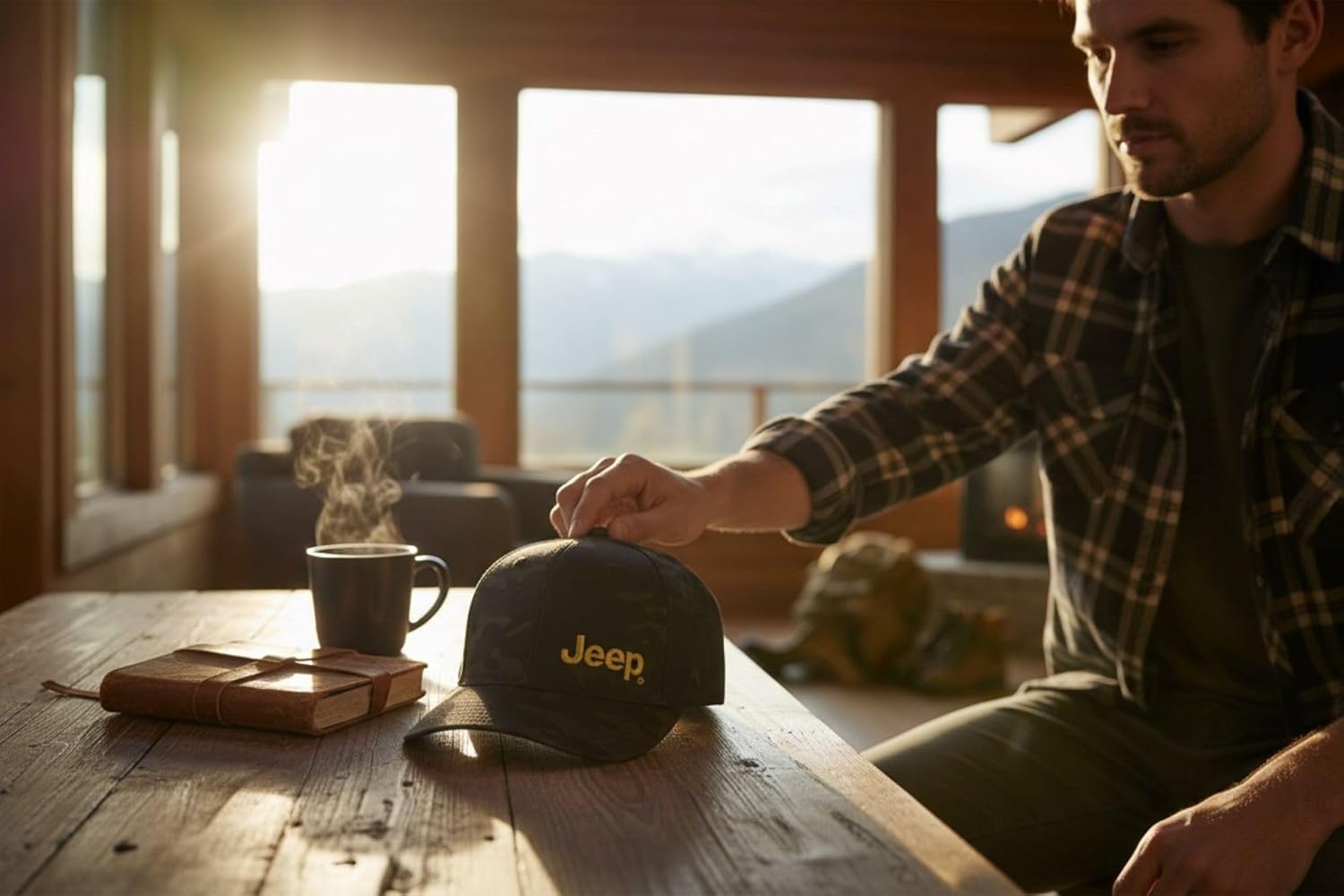 Jeep Officially Licensed Black Camo Hat | Structured Snapback Cap for Men | Ripstop Fabric - Image 6