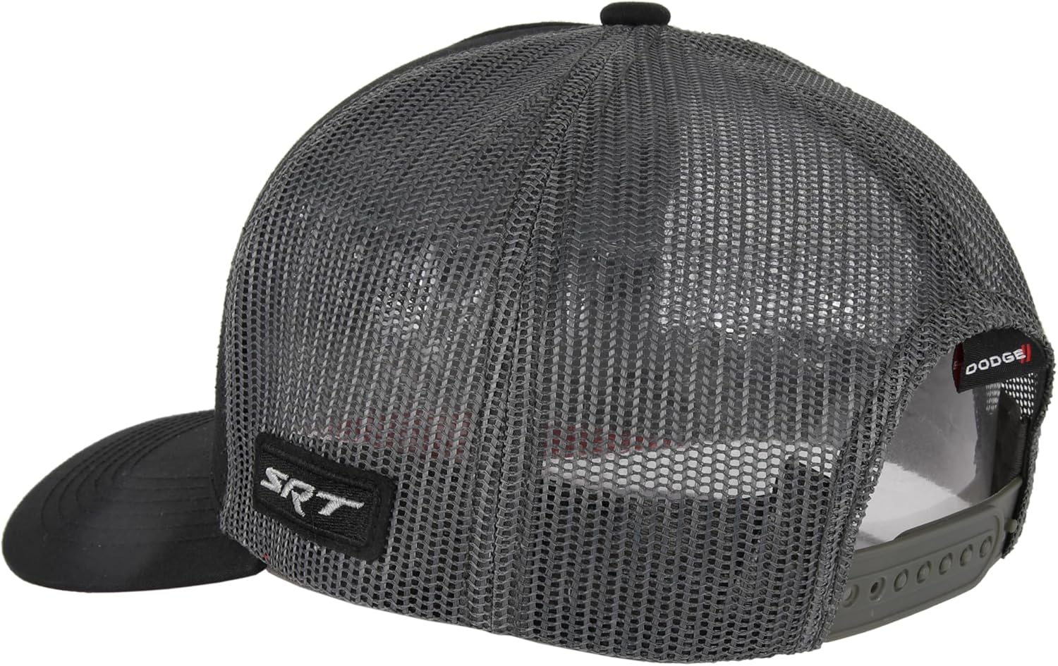 Dodge SRT Hellcat Rumble Snapback Trucker Hat – Black Red Mesh Cap with Embroidered Hellcat Logo Patch & SRT Side Patch, Licensed - Image 5
