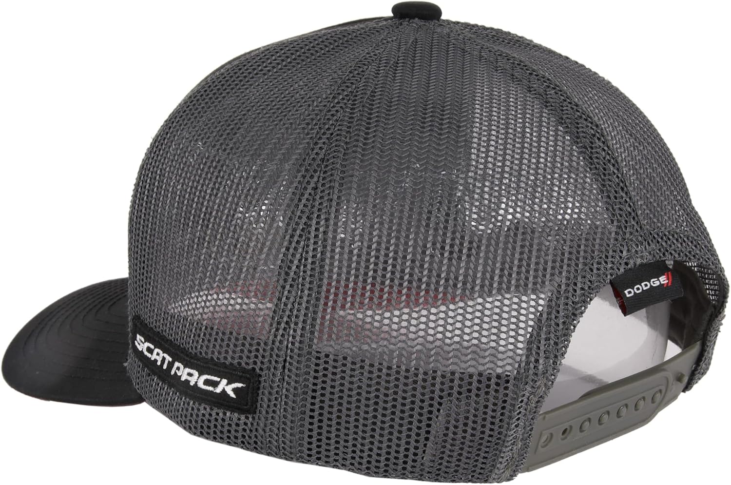 Dodge Scat Pack Rumble Snapback Trucker Hat – Black Red Mesh Cap with Embroidered Scat Pack Bee Logo Patch & Side Patch, Licensed - Image 5
