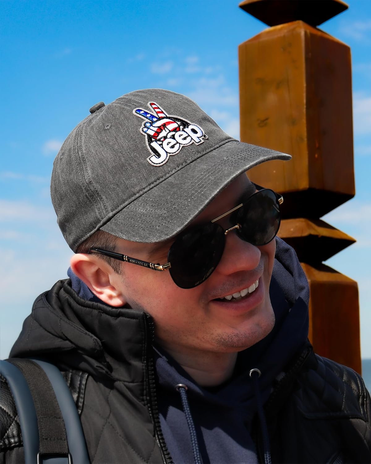 Jeep Wave USA Chino Twill Patch Garment Washed Hat - Image 8