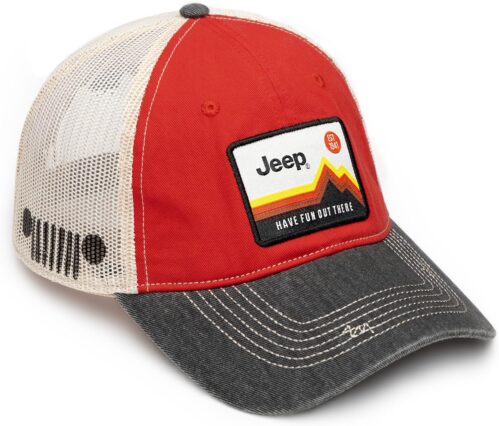 Jeep Have Fun Out There Patch Garment Washed Trucker Hat Unstructured for Men & Women – Adjustable Snapback Baseball Cap