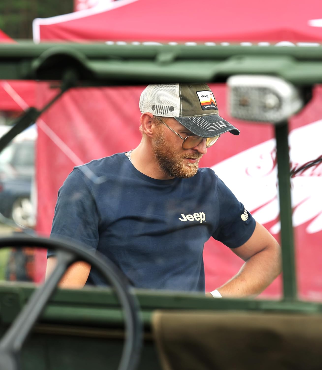 Jeep Have Fun Out There Patch Garment Washed Trucker Hat Unstructured for Men & Women - Adjustable Snapback Baseball Cap - Image 4