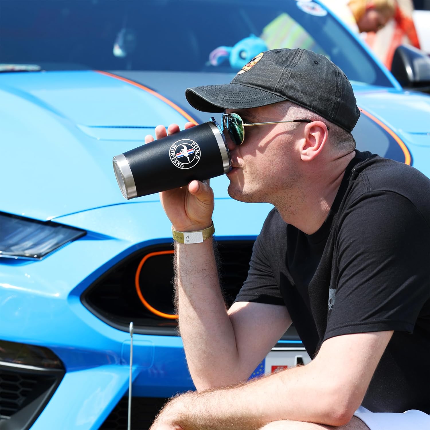 Detroit Shirt Company Ford Mustang 20 oz double-wall insulated Travel Coffee Mug - Image 4