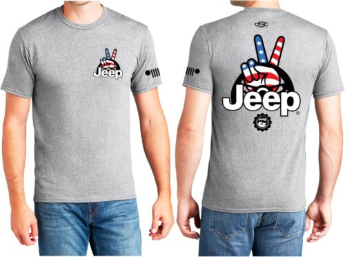 Jeep Wave T-Shirt for Men – Heather Grey – Premium Cotton Tee – Closeout Clearance
