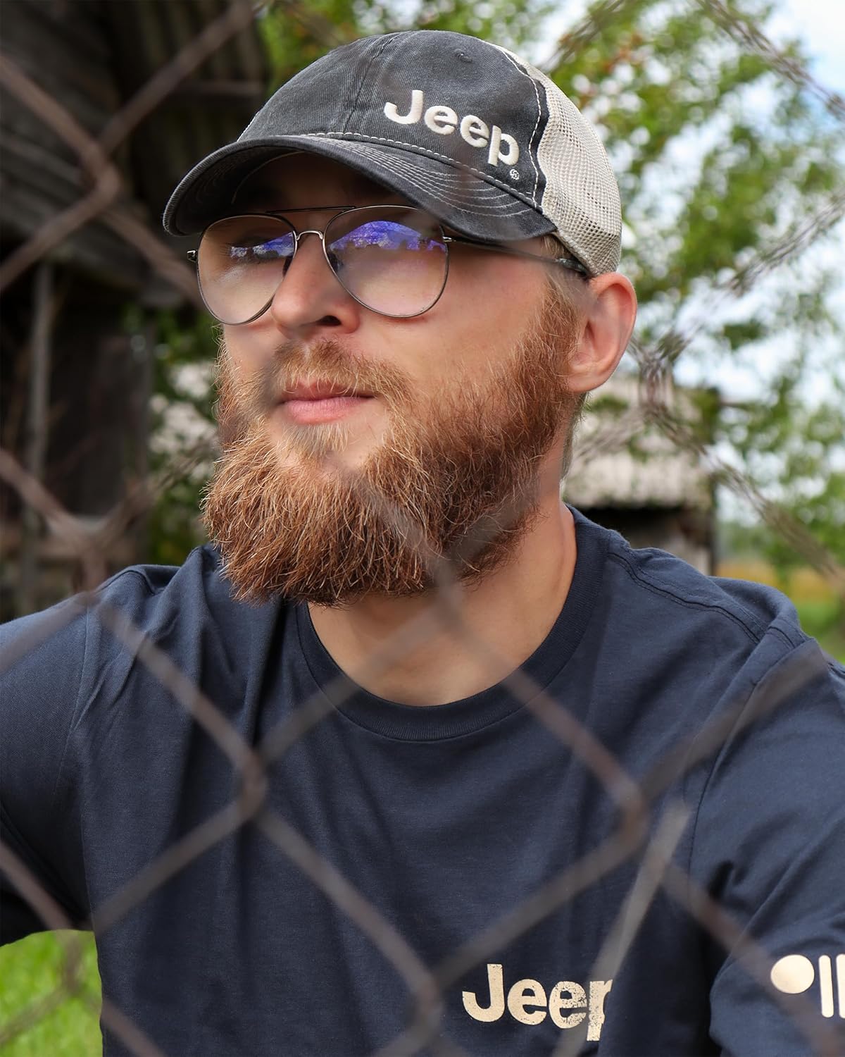 Jeep Garment Washed Text Logo Trucker Hat – | Unstructured Low Profile Cap with Mesh Back & Snap Closure - Image 3