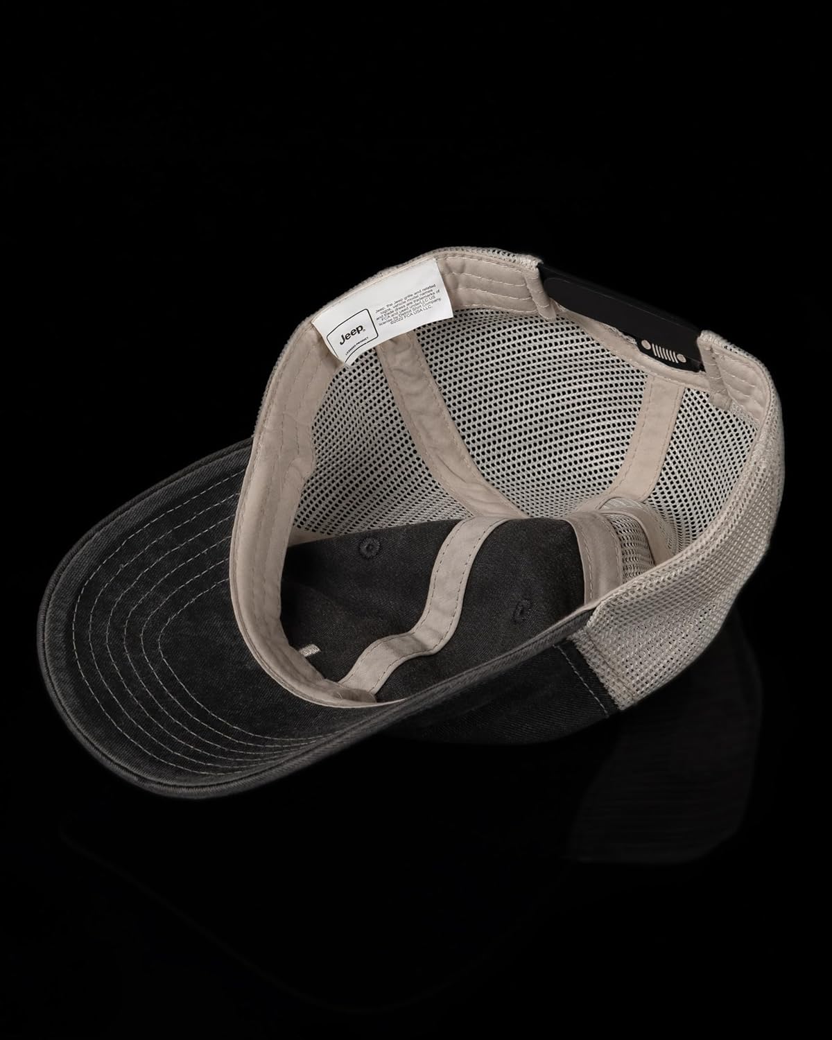 Jeep Garment Washed Text Logo Trucker Hat – | Unstructured Low Profile Cap with Mesh Back & Snap Closure - Image 7